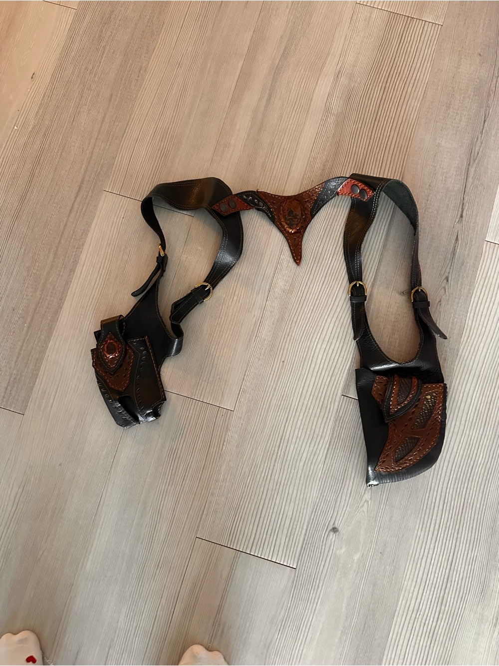 Andremi designs Double shoulder leather holster handmade